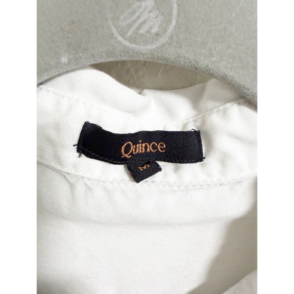Quince Womens Vintage Wash Tencel Camp Shirt Button Up Short Sleeve White Medium - Picture 7 of 8